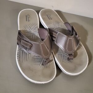 Clarks Womens Brinkley Flip Flop Sandals Pewter Metallic